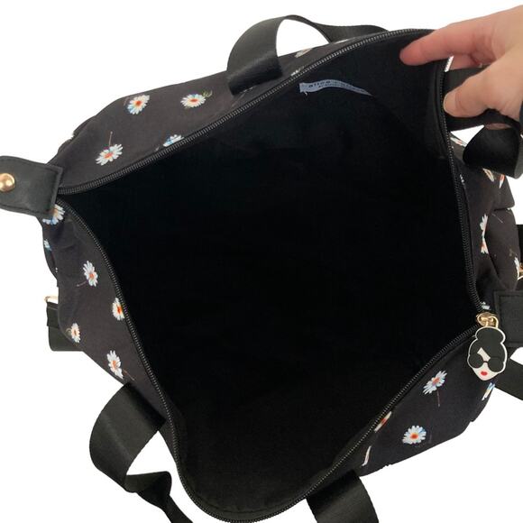 Alice + Olivia Daisy Print Black Tote Bag - Picture 5 of 7